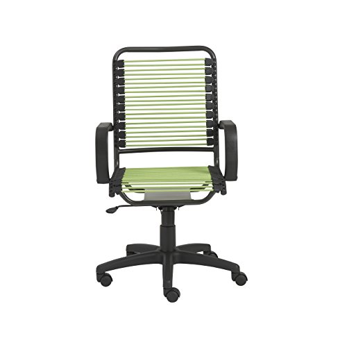 EURO STYLE Bradley Round Bungie Office Chair in Green with Graphite Frame and Black Base, Two-Lock Tilt,360° Swivel, Adjustable Height, Blends Functionality for Home and Business Needs