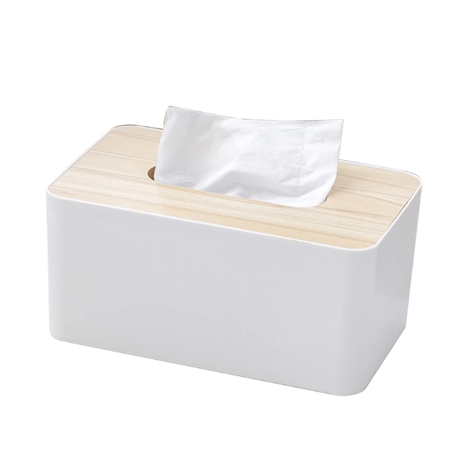 Servilletero de madera blanca de gran capacidad para hogar