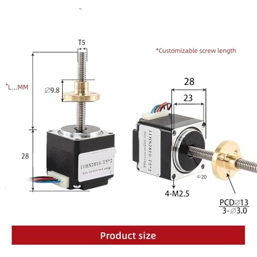 Moteur pas à pas 11HS2810-T5*2 actionneur linéaire T5 pour micro robotique