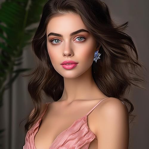 ATIMIGO Light Blue Rhinestone Crystal Drop Earrings Elegant Hypoallergenic Baby Blue Cluster Art Deco Earrings for Women Wedding Bridal Prom Formal3