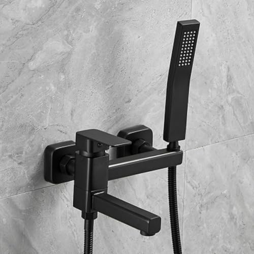 Robinet cascade de baignoire tout en cuivre noir et blanc pour salle de bain
