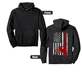 Braaap Vintage USA American Flag Dirt Bike Rider Motocross Pullover Hoodie