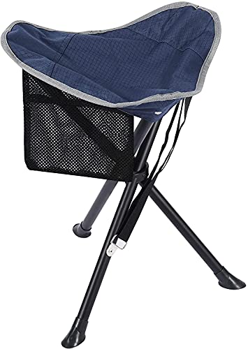 REDCAMP Tabouret de camping pliable avec trépied - 102,1 kg - 43 cm de haut - Léger et portable - Pour la pêche, la randonnée, la chasse - Bleu Cover