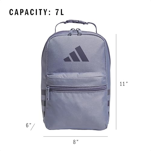 Image of adidas Kids Santiago Lunch Bag - Insulated Cooler Lunchbox for Girls & Boys, 8L, 3D AOP White /Clear Sky Blue /Clear Pink /3, One Size