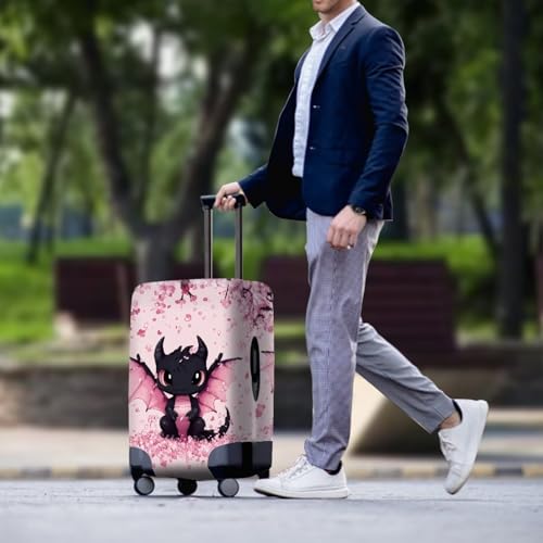 Dragon Luggage Covers for Suitcase Cherry Blossom Travel Suitcase Cover Anti-Scratch Baggage Case Protector Travel Essential with Invisible Zip Universal Fit 18-32'' Pink Luggage3