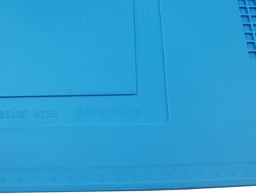 Miniatura 7 de Alfombrilla de reparación de silicona con aislamiento térmico con regla de escala y posición de tornillo para soldador, reparación de teléfono y