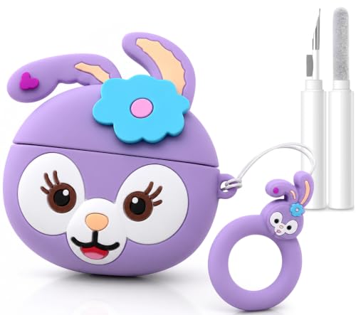 Cute AirPods Pro 3 Case Cover (2025) Kit, 3D Cartoon Kawaii Soft Silicone Protective Case for Apple AirPods Pro 3rd Generation Cover with Keychain for Women, Girls, Boys (Bunny)