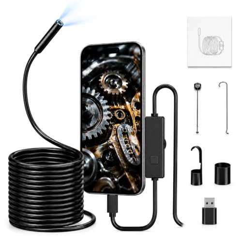 Image of Endoscope Inspection Camera 1920P HD Borescope with 8 LED Lights 5M
