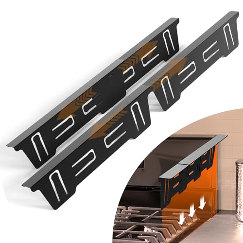 2 Pack Expandable Stainless Steel Stove Gap Covers (13.8'-27.6'), Retractable Fill the Gap Between Stove & Counter Top with Heat Resistant Range Trim & Guard, Slide-in Seamless Kitchen Accessory Kit