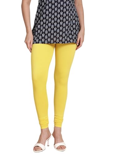 Image of TWIN BIRDS Churidar Leggings for Women | Super Stretchable Cotton Elastane | Wide Waistband | Comfortable Daily Ethnic, Casual & Kurti Wear