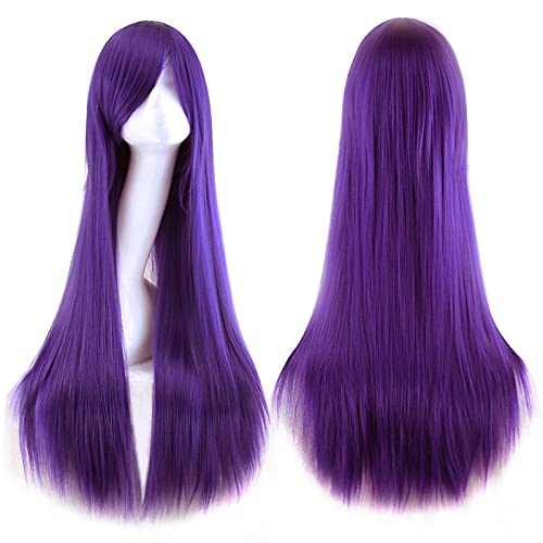 Akstore Wigs 32" 80Cm Long Straight Anime Fashion Women's Cosplay Wig Party Wig With Free Wig Cap(Purple) #TOP11