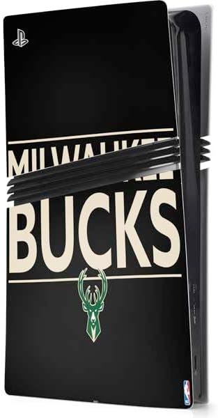 Skinit Decal Gaming Skin Compatible with PS5 Pro Console - Officially Licensed NBA Milwaukee Bucks Large Logo Design