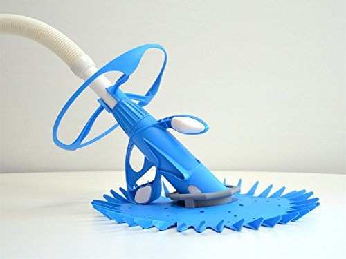 Preisvergleich Produktbild halbautomatischer Schwimmbadbodensauger mit 10m Spezialschlauch, blau