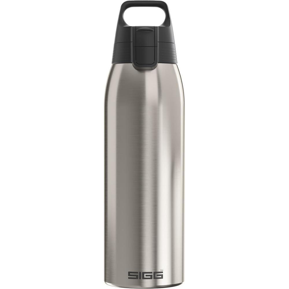 SIGG - Insulated Water Bottle - Shield Therm One Brushed - Carbonated Drinks - Leak-Proof - Dishwasher Safe - BPA Free - 90% Recycled Stainless Steel - Silver - 1L