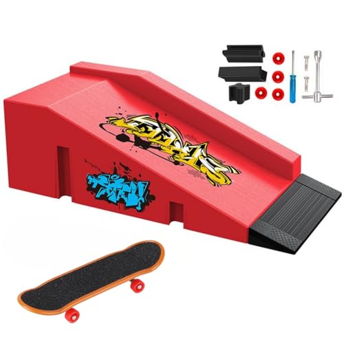 TriUnytion Mini Finger Skate et Rampe Kit, Mini Tech Deck Skate Doigt avec Rampe Skatepark Kit, Cadeau pour Garçons et Filles (B)