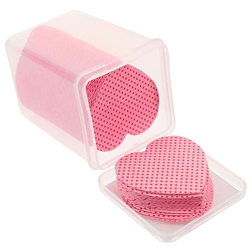 Beatifufu Nail Polish Remover Wipes 200 Sheets Travel Size Heart Shape Pads for Eyelash Extensions Acrylic Nails