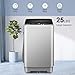 25 lbs Portable Washing Machine LED Display Full Automatic Washing Machine 10 Programs & 8 Water Levels, Come with a Glass Cover, Drain Pump Ideal for Apartment Home Dorm, Grey