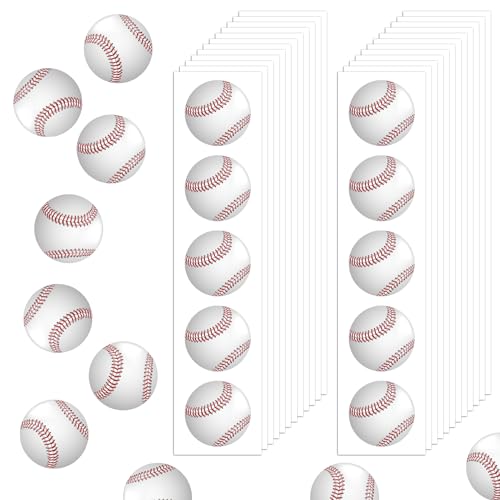 120 Pcs Baseball Stickers Vinyl Baseball Helmet Stickers for Water Bottle Kids Girls Boys Sports Ball Decals Waterproof for Baseball Sports Party Favor Supply Reward Pride Planner Calendar DIY Craft