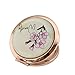 Vlagots Personalized Birth Flower Compact Mirror,Engraved Name Makeup Mirror,Travel Mirror,Portable Pocket Mirror Gift for Girl Woman Bridesmaid