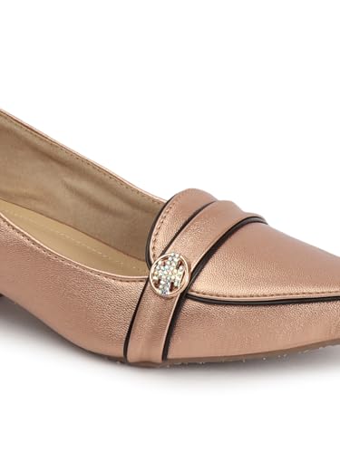 Image of Carlton London Women Comfortable Block Heel Pointed Toe Fashion Pump Shoes for Daily use, Office use, Casual use