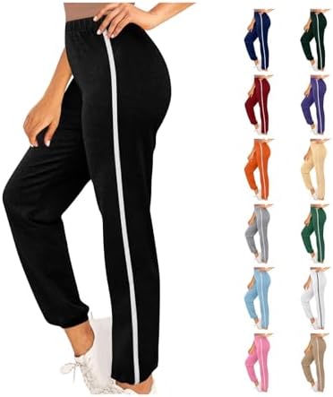 Sweat Pants for Women Baggy Comfy High Waisted Casual Sports Sweatpants Solid Color Full Length Pants Fall Trousers