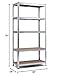 Giantex 4 Pieces Shelving Rack Storage Shelf Steel Garage Utility Rack 5-Shelf Adjustable Shelves Heavy Duty Display Stand for Books, Kitchenware, Tools Bolt-Free Assembly 36