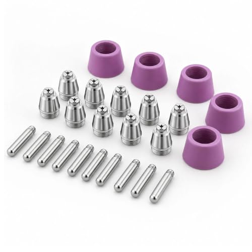 Image of Compatible with CHICAGO ELECTRIC 58605 20A Plasma Cutter Parts 59184 Electrodes 59183 Tips Nozzles (25-pk kits)