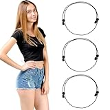 Xinjoduz Bauchfreie Bänder 3 Stück Verstellbare Kleiderbänder Elastische Unsichtbarer Stretchgürtel Zum Einstecken Dehnbare Tuck-Werkzeuge Tuck Band Für Hemden Sweater T-Shirts Pullover Schwarz