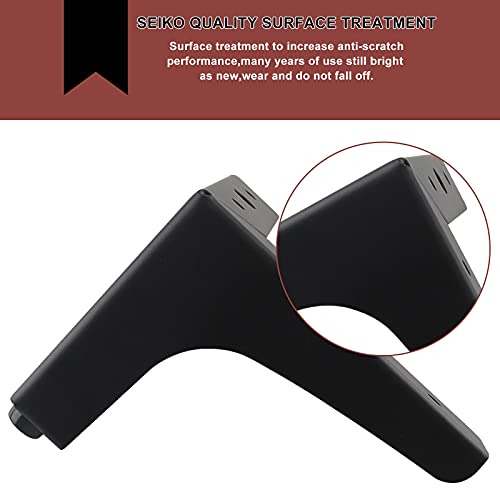 Augiimor 4Pcs 4" / 10Cm Furniture Legs, Metal Furniture Sofa Legs , Black Triangle Furniture Feet Diy Replacement For Table Cabinet Cupboard Sofa Furniture Feet ( Matte Black ) #TOP2