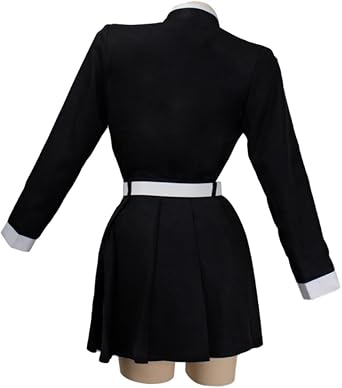 Women Costume Dress,White Coat Black Uniform Outfit Halloween with Earrings