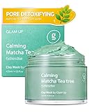 GLAM UP Calming Matcha Tea Tree Clay Mask - Deep Cleansing Pore Purifying Clay Mask with Tea Tree, Bentonite and Kaolin Clay - Vegan Clay Mask for Face and Body - (125ml/4.23 Oz)
