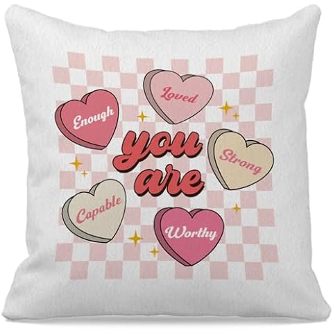 GrapeHiker You are Enough Valentine's Pillow Covers Cover