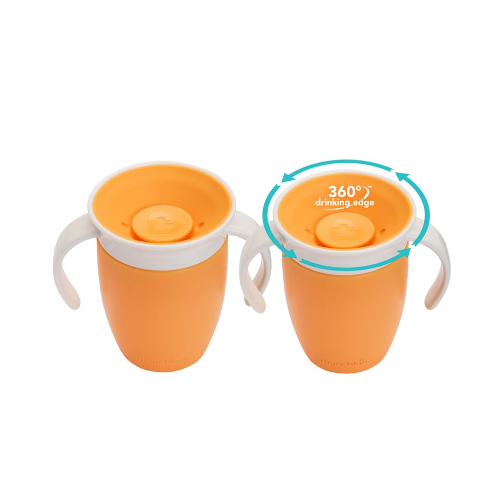 Munchkin Miracle 360 Sippy Cup | Trainer Toddler BPA Free Baby & Toddler Cups w.Handles | Non Spill | Dishwasher Safe Baby | Leakproof | 6+ Months| 7oz/207ml | 2 Pack | Blue/Green — view 18