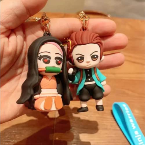 Image of MALKIN Rubber Keychain | Demon Slayer Action Figure | Anime Merch | Tanjiro (Multicolor)