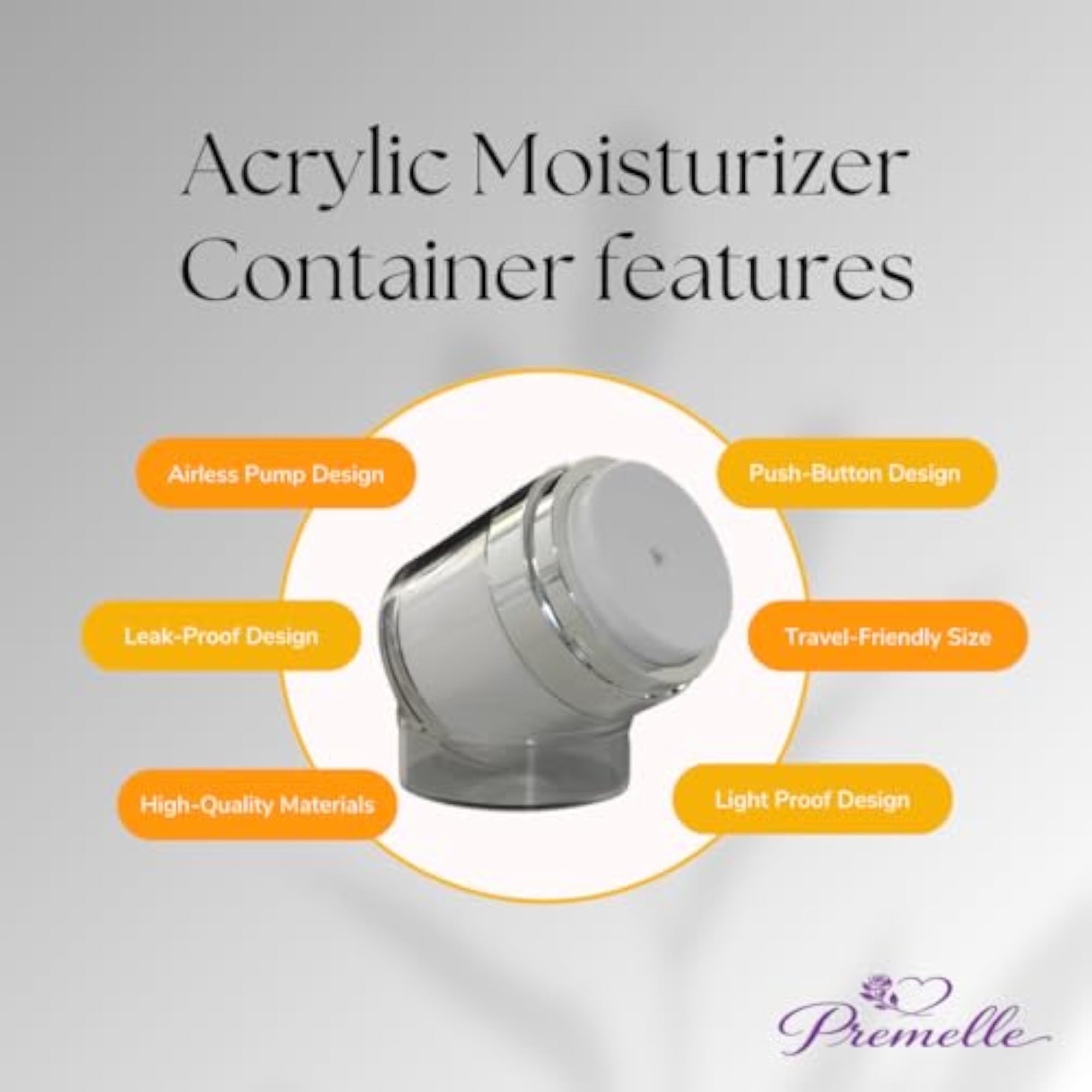 Airless Pump Jars 50 ML, Acrylic Moisturizer Container