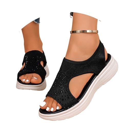 Imagen de Sandalias Deportivas Ortopédicas Para Mujer Moda Zapatos Con Punta Abierta Tacones Bajos Lavable De Verano Sandalia Para Caminar Ligero Y Cómodo