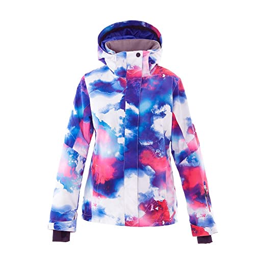 GS SNOWING Women's Waterproof Ski Jackets Windproof Mountain Snow Coat Warm Winter Sports Coat with Hood (#074, M)