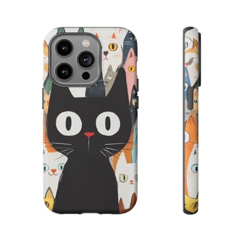 Coque rigide mate chat noir contre rayures iPhone 14 Pro