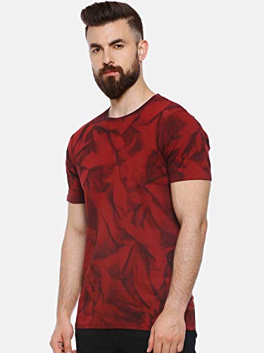Image of CAHOOT Men's Blue and Mint Ombre Henley Neck Short Sleeve Regular Fit T Shirt for Regular Wear