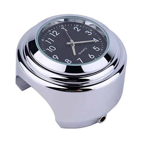Stainless Steel Waterproof Handlebar Mount Round Dial Clock for Motorbike Motorcycle Practical and Useful Cover