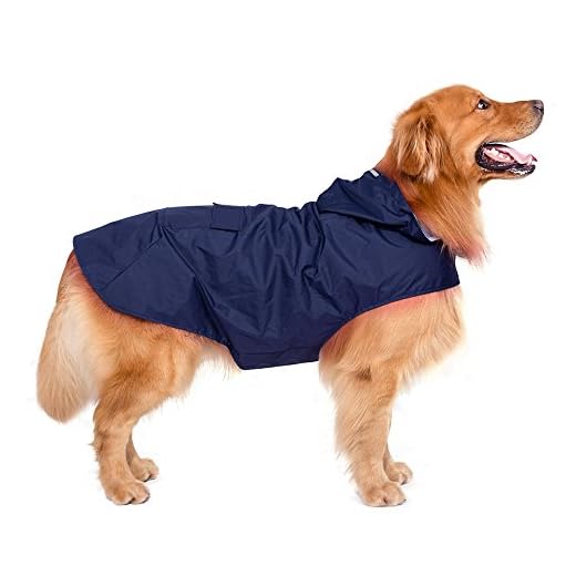 Chubasquero con Gorro para Perro Grande, Azul