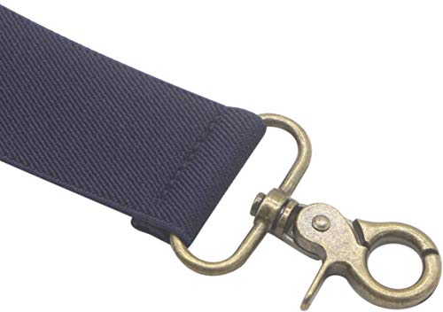 Mens Suspender 4 Swivel Hooks Adjustable Braces Elastic Comfortable X Style Strap (Navy) #TOP2