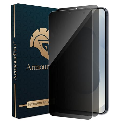 Image of ArmourPro Borderless Privacy Tempered Glass Compatible with Samsung Galaxy S25, Samsung S24, Pack of 2 Anti-Spy Screen Protector, Anti Peeping Guard, Edge-to-Edge Coverage, 9H Hardness