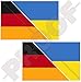 DEUTSCHLAND-UKRAINE Deutsch-Ukrainisch Flagge 75mm Auto & Motorrad Aufkleber, x2 Vinyl Stickers