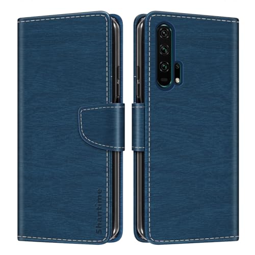 Custodia Portafoglio pelle Compatibile con Huawei Honor 20 Pro Cover Colorata Flip con Portacarte Chiusura Magnetica ProtettivaBlu