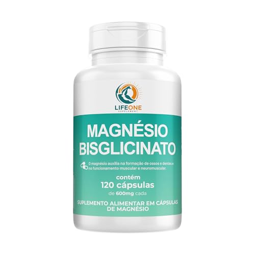 Magnésio Bisglicinato, Quelato, 600mg, 120 Cápsulas, Suplemento Alimentar, Life One