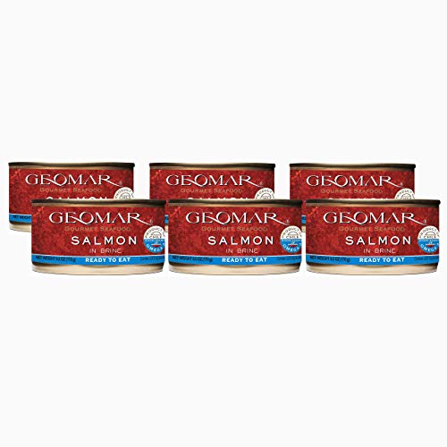 GEOMAR Patagonian Salmon – 6 Ounce Canned Salmon – Premium High Protein Fish – Ready to Eat – No Gluten Sustainable Food – Perfect for Salads, Appetizers, Meals and Snacks – Pack of 6