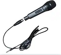 Microfone Dinâmico Profissional com Fio, Cabo P10 de 3 Metros, para Karaoke, Igreja e Palestras para Caixa de Som Party