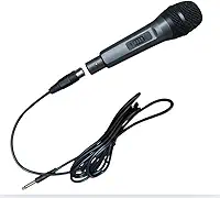 Microfone Dinâmico Profissional com Fio, Cabo P10 de 3 Metros, para Karaoke, Igreja e Palestras para Caixa de Som Party