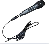 Microfone Dinâmico Profissional com Fio, Cabo P10 de 3 Metros, para Karaoke, Igreja e Palestras para Caixa de Som Party